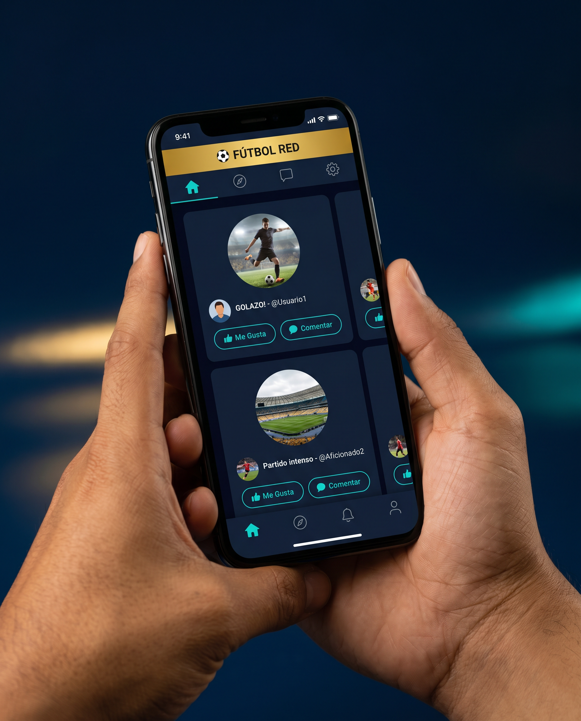 App de la red social Tacklefy